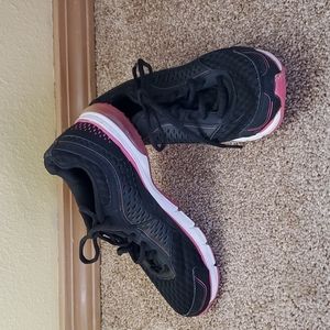 Black and pink sneakers